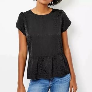 LOFT Black Peplum Blouse